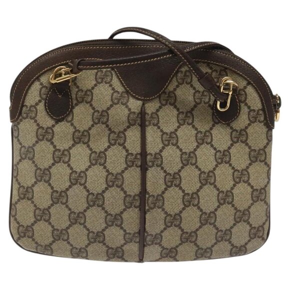 GUCCI GG Supreme Web Sherry Line Bag PVC Beige Gold Red 904 02 047 Auth 114872 - Picture 3 of 16